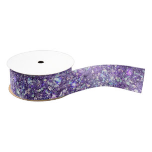 Lila Glitzer Confetti Ripsband