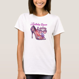 Lila Glitzer Diamantgebirgskönigin T-Shirt