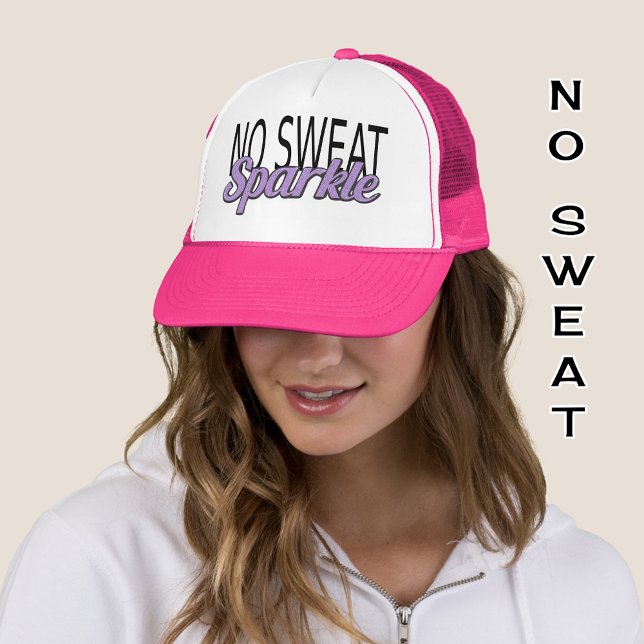 Lila Glitzer-Effekt-Text mit knappem Zitat Truckerkappe (Von Creator hochgeladen)