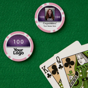 Lila Glitzer Foto Herzlichen Glückwunsch Unternehm Pokerchips