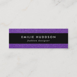 Lila Glitzer, Funkeln, Glitzer Hintergrund Mini Visitenkarte