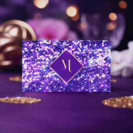 Lila Glitzer Geometric Gold Frame Stilvoll Visitenkarte