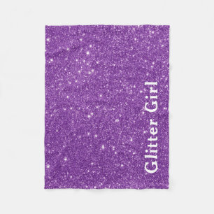Lila Glitzer Girl Zeigen Sie Ihre Glamour sparkle Fleecedecke