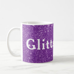 Lila Glitzer Girl Zeigen Sie Ihre Glamour sparkle Tasse