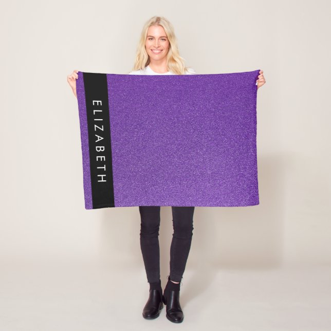 Lila Glitzer, Glitzer Hintergrund, Ihr Name Fleecedecke (Beispiel)