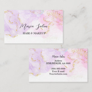 Lila Glitzer Gold Aquarell Business Card Visitenkarte