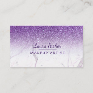 Lila Glitzer-Imitat-Marmormake-upkünstler Girly Visitenkarte