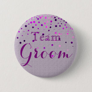 Lila Glitzer Imitate Foil Wedding Team Raum Button