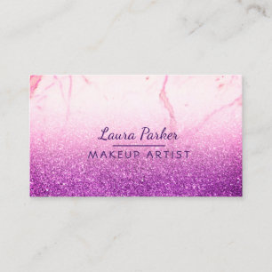Lila Glitzer Imitate Marble Makeup Artist Girly Visitenkarte
