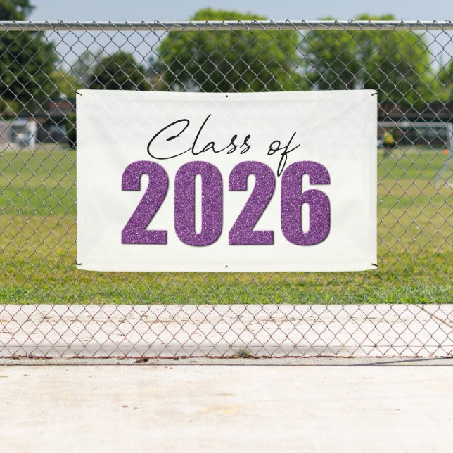 Lila Glitzer-Klasse 2026 Banner (Insitu)
