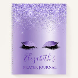 Lila Glitzer Lashes Notebook Notizbuch