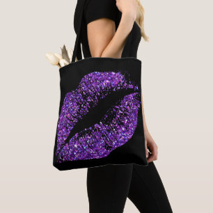 Lila Glitzer-Lippen