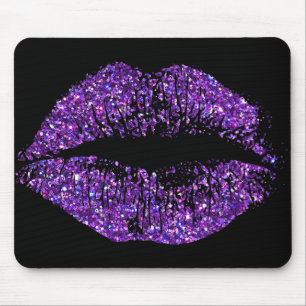 Lila Glitzer-Lippen #2 Mousepad
