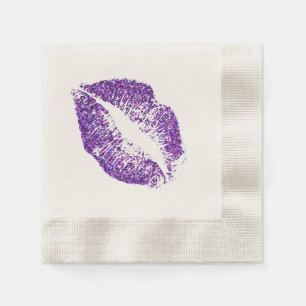 Lila Glitzer Lippen #3 Serviette