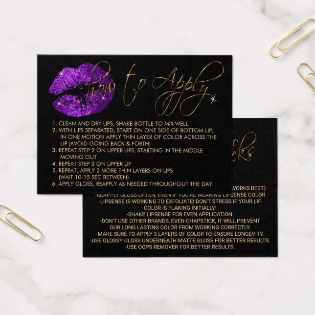 Lila Glitzer Lippen - Anwenden (Büro)