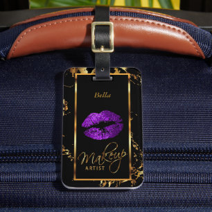 Lila Glitzer Lips - Makeup Artist Gepäckanhänger