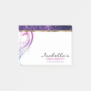 Lila Glitzer - Mädchen-Schönheits-Salon Post-it Klebezettel
