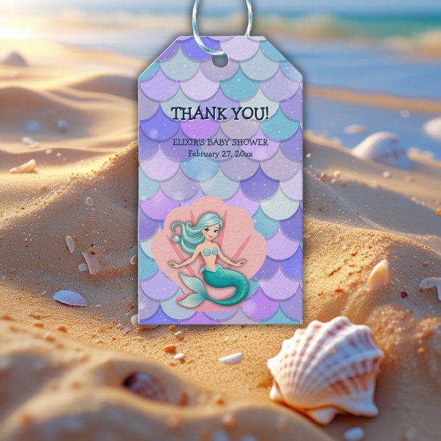 Lila Glitzer Meerjungfrau unter der Meerwasserdusc Geschenkanhänger (Von Creator hochgeladen)