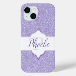 Lila Glitzer Monogram Samsung Galaxy Fall Case-Mate iPhone Hülle