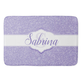 Lila Glitzer Monogramm Bath Mat Badematte