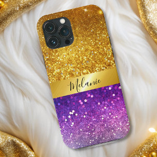 lila Glitzer-Monogramm Case-Mate iPhone Hülle