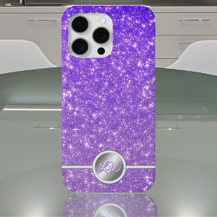 Lila Glitzer-Monogramm-Gehäuse Case-Mate iPhone Hülle