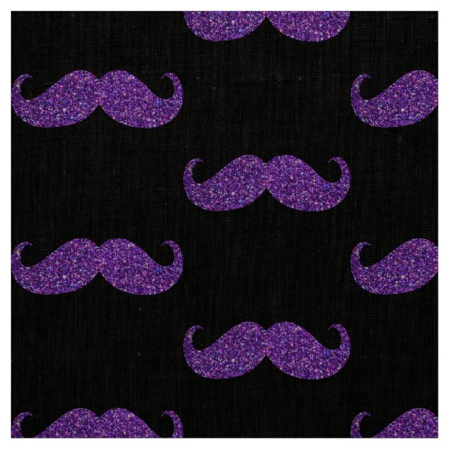 Lila Glitzer Mustache Stoff (Muster)