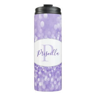 Lila Glitzer personalisieren Thermaltumbler Thermosbecher