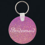 Lila Glitzer Personalisiert Bridesmaid Schlüsselanhänger<br><div class="desc">Das ist Lila Glitzer personalisierter Schlüsselanhänger von Brautjungfrau. Imitate Gold Glitzer Elegantes Logo-Design mit mit Monogramm Buchstaben Initialen. Es ist eine niedliche Vintage Geschenkidee für gehobene Braut,  Blume,  Trauzeugin und Brautmädchen bei extravaganter Hochzeit oder Brautparty.</div>