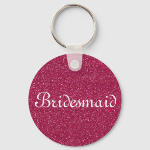 Lila Glitzer Personalisiert Bridesmaid Schlüsselanhänger