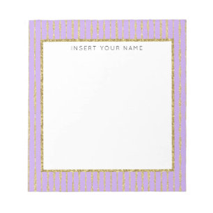 Lila & Glitzer Personalisiert Notepad 5.5" x 6" Notizblock