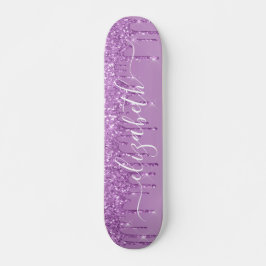 Lila Glitzer Personalisiert trinken Skateboard
