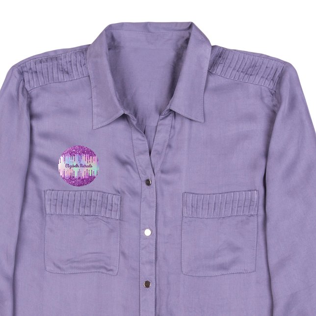 Lila Glitzer rosa, benutzerdefinierter holografisc Button (Von Creator hochgeladen)