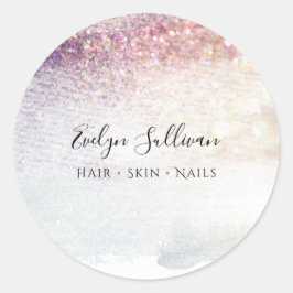lila Glitzer Runder Aufkleber