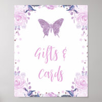 Lila Glitzer Schmetterlingskarten und Geschenke Ge