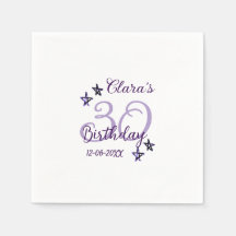 Lila Glitzer Stars 30. Geburtstag modernes Retro