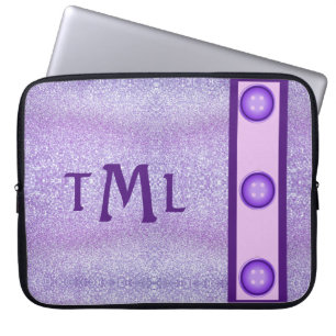 Lila Glitzer Stilvoll Trendy Girly Personalisiert Laptopschutzhülle