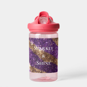 Lila Glitzer Trinkflasche