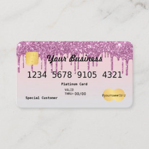 Lila Glitzer Tropfen Ombre Kreditkarte Visitenkarte