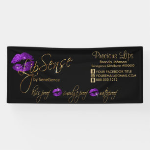 Lila Glitzer- und GoldLippen Banner