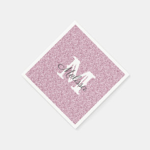Lila Glitzer und Sparkle Monogram Napkin Serviette