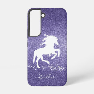 Lila Glitzer Unicorn Samsung Galaxy Fall Hülle