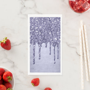 Lila Glitzer zum Tropfen Chic Lavender Icing Pou Serviette