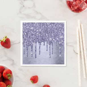 Lila Glitzer zum Tropfen Chic Lavender Icing Pou Serviette