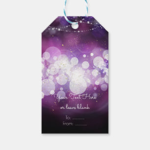 Lila Glitzerlichter Glam Geburtstagsfeier Geschenk Geschenkanhänger