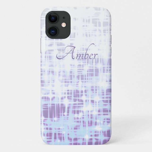 Lila Glitzern mit weißem Gradient Personalisiert Case-Mate iPhone Hülle (Rückseite)