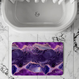 Lila glitzernde Achat-Textur Badematte
