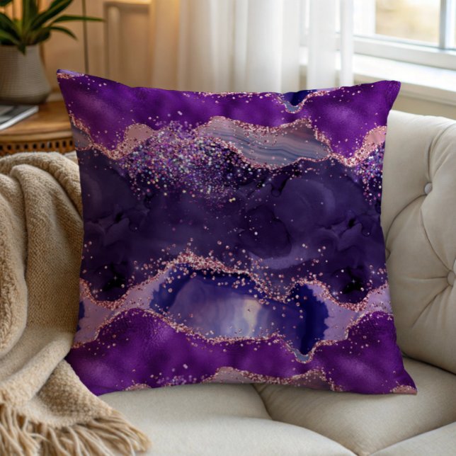 Lila glitzernde Achat-Textur Kissen (Von Creator hochgeladen)