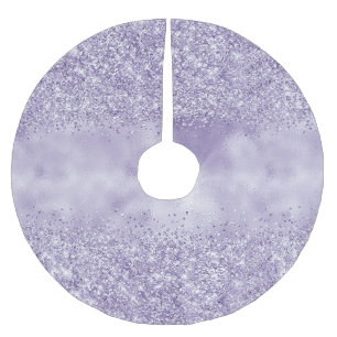 Lila Glitzy Glitzer Polyester Weihnachtsbaumdecke