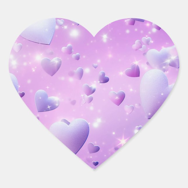 Lila Glow Herz Sticker (Vorderseite)